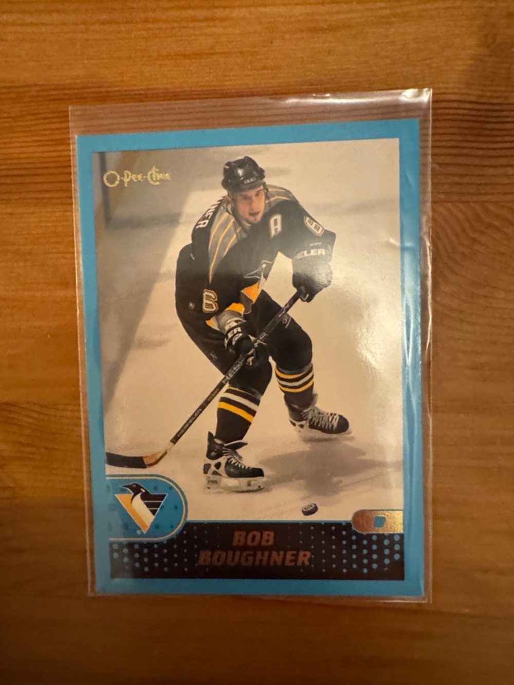 Bob Boughner Hockey Card - Teal Border, Black Uniform
